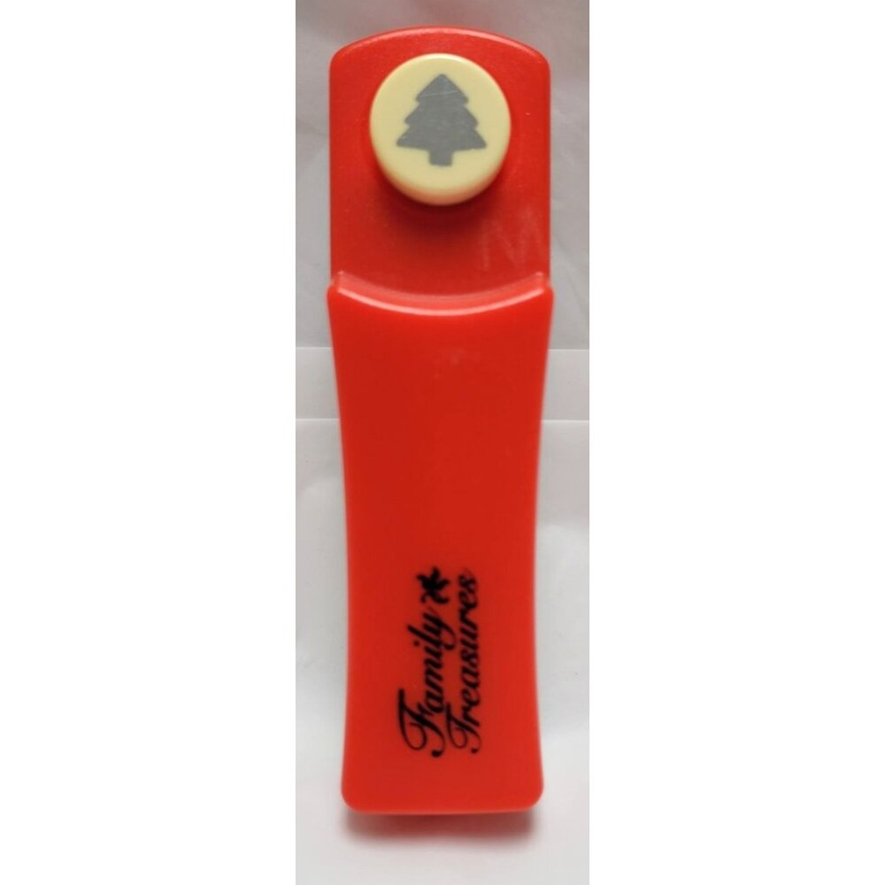 Family Treasures Christmas Tree Shape Red Paper Punch for Scrapbooking Crafts